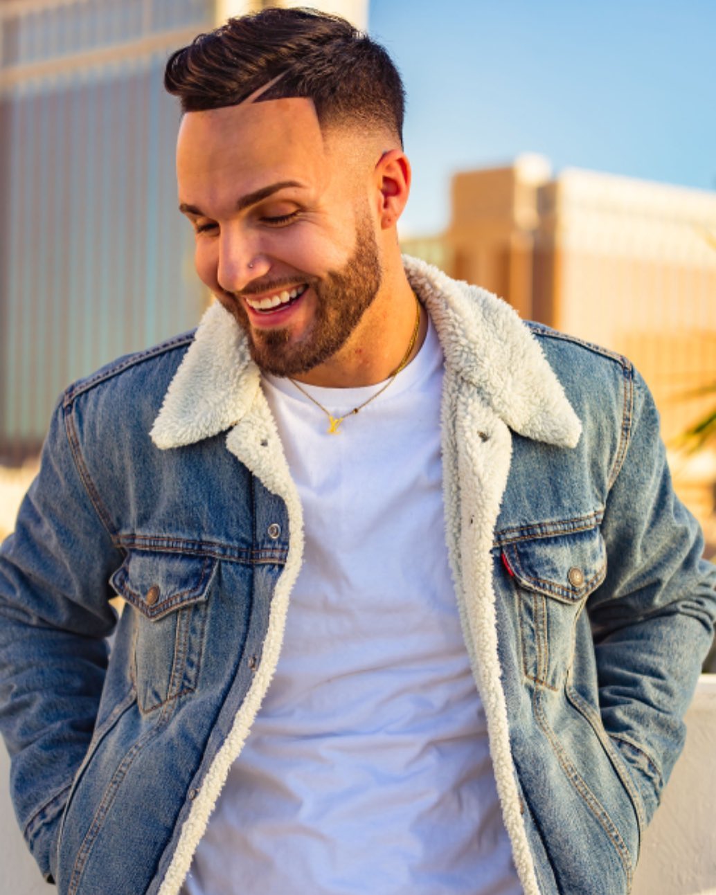 Cody in denim jacket